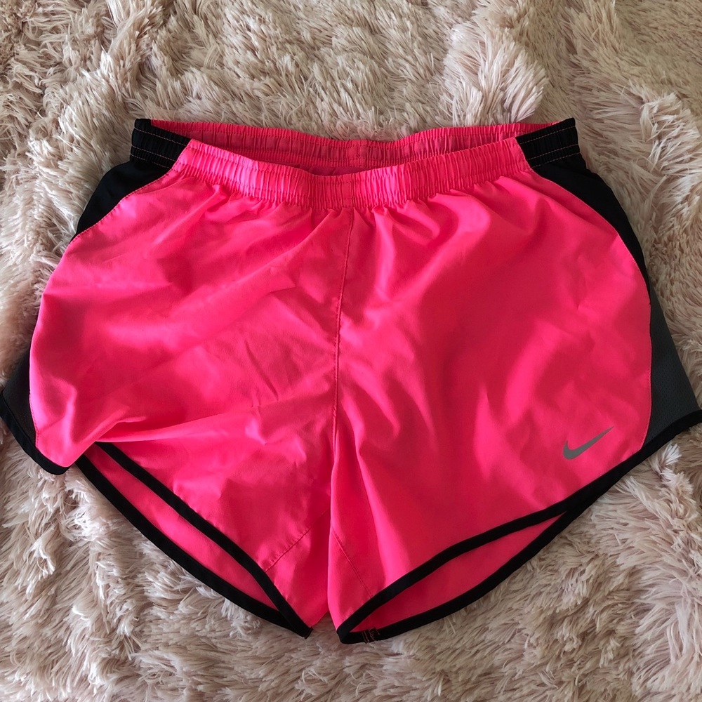 Pink nike running shorts